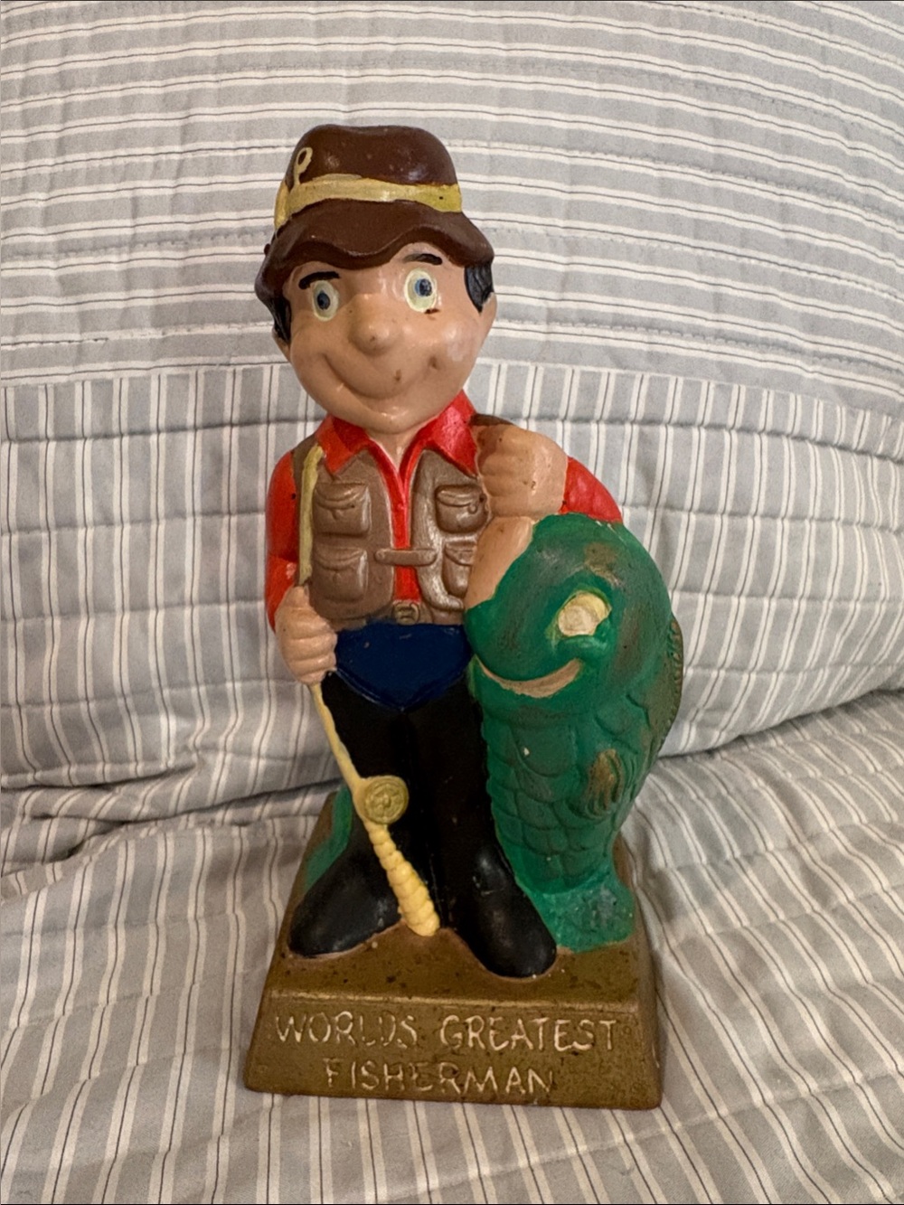Vintage 1976  Bell Ceramics - World's Greatest Fisherman